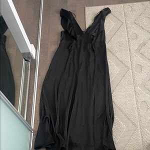 Elegant Black Women's Satin Style Dress Gown